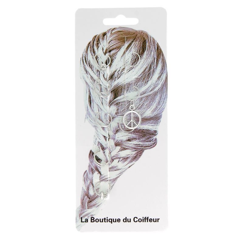 Anneaux m&eacute;tal pour tresses peace