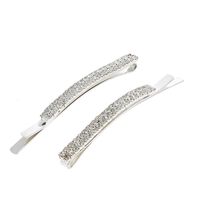 Barrettes argent&eacute;es &agrave; strass 2 rang&eacute;es