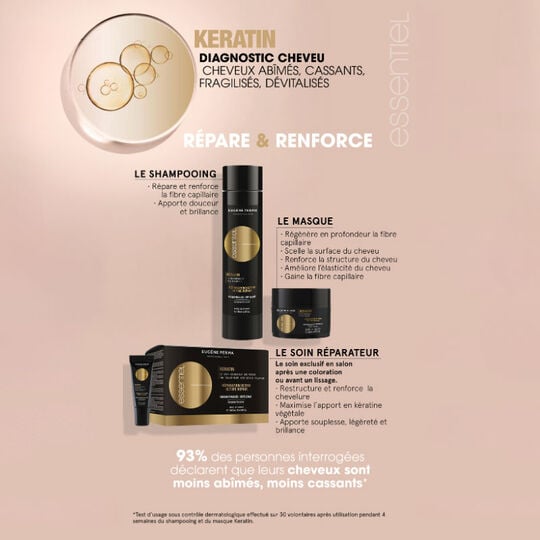 Rituel r&eacute;parateur shampooing et masque Essentiel Keratin shampooing 250ml + masque 150ml