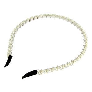 Serre-tête fin à strass argenté