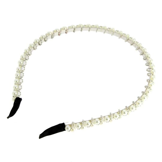 Serre-tête fin à strass argenté