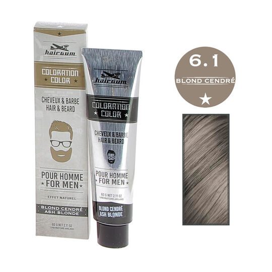 Coloration pour homme cheveux & barbe 6.1 blond cendré