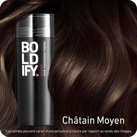 Fibres densifiantes pour cheveux châtain
