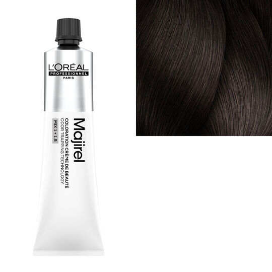 Coloration cr&egrave;me de beaut&eacute; Majirel 5.18 ch&acirc;tain clair cendr&eacute; mocca