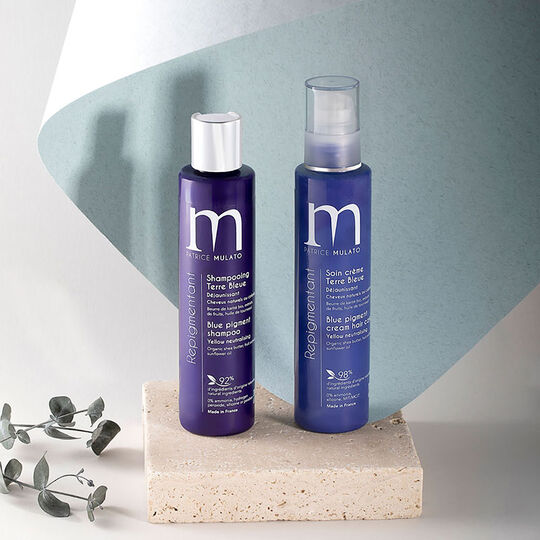 Shampooing repigmentant cheveux naturels ou colorés terre bleue