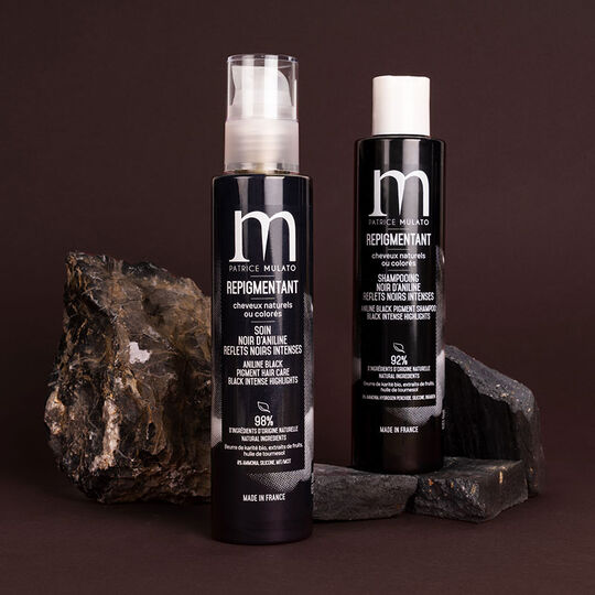Shampooing repigmentant cheveux naturels ou colorés noir d'aniline