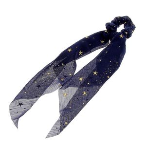 Chouchou foulard &eacute;toil&eacute; bleu marine