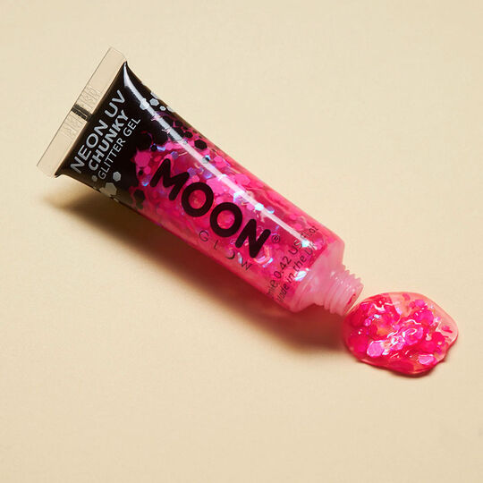 Gel néon à grosses paillettes Moon Glow magenta