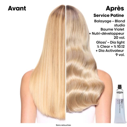 Coloration ton sur ton Dia light Hyaluronic 7.01 blond naturel glac&eacute;