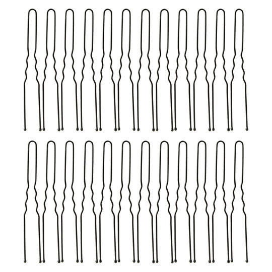 24 Épingles ondulées longues noir