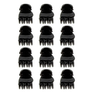 Mini pinces croco noires 1.5 cm