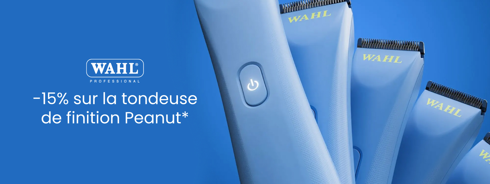 On profite de -15% sur la tondeuse de finition Peanut par Wahl Professional.