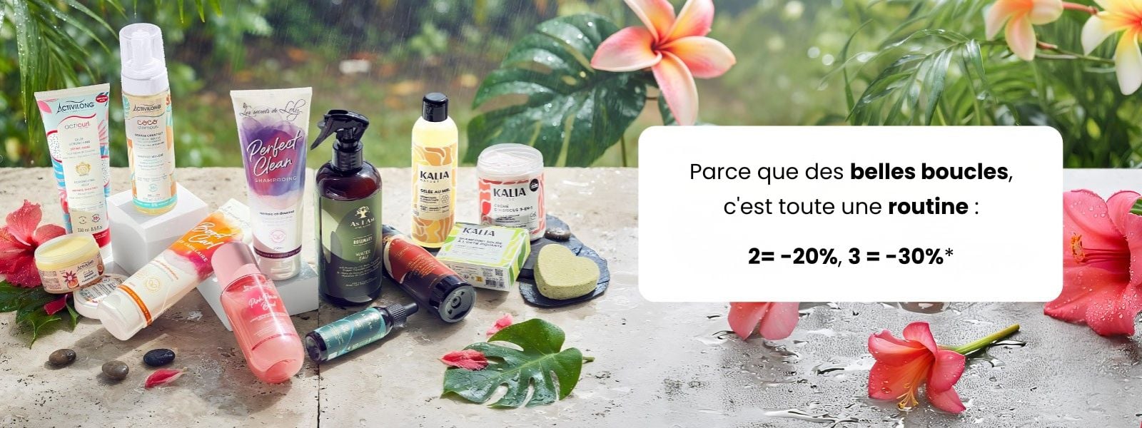 Profitez de -20 % dès 2 produits et -30 dès 3 produits sur une sélection de marques pour cheveux bouclés et texturés. Profitez de -20 % dès 2 produits et -30 dès 3 produits sur une sélection de marques pour cheveux bouclés et texturés.