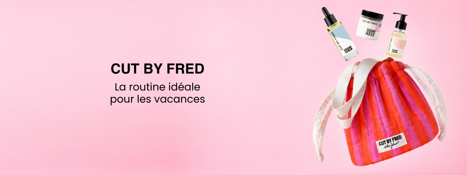 Trois produits iconiques Cut By Fred réunis dans un pochon pratique à emporter partout