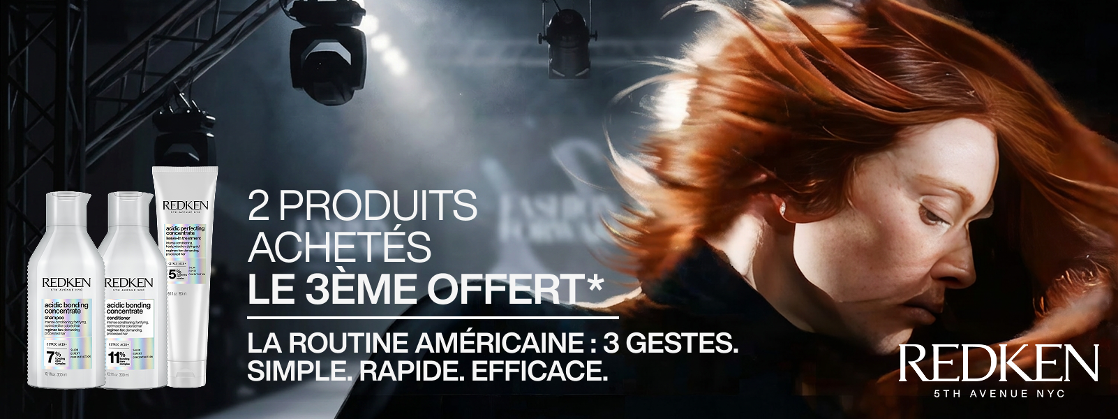2 produits achetés = le 3ème offert sur toute la marque Redken*
