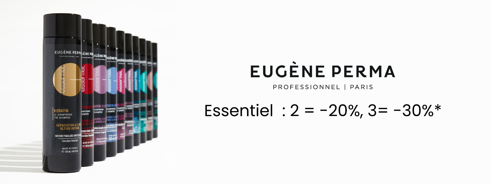 Essentiel par Eugène Perma Professionnel : 2 = -20%, 3= -30%*.
