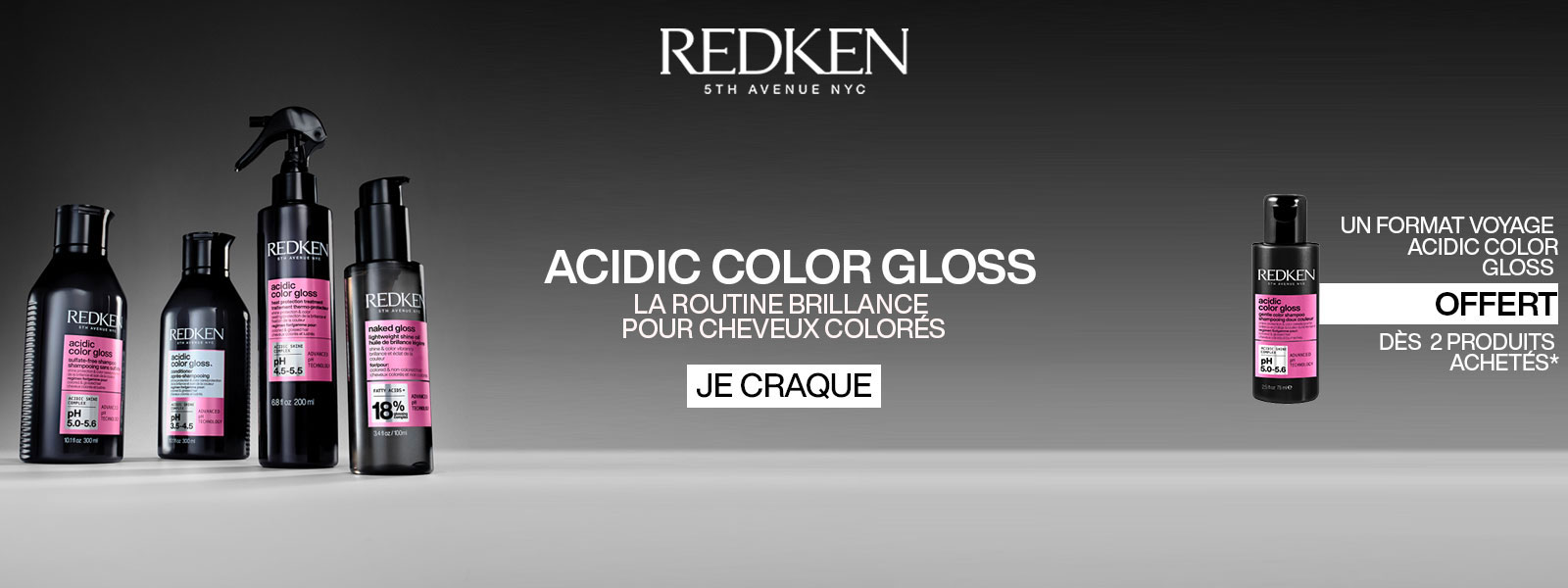Redken Acidic Color Gloss : 2 achetés, 1 format voyage offert*.
